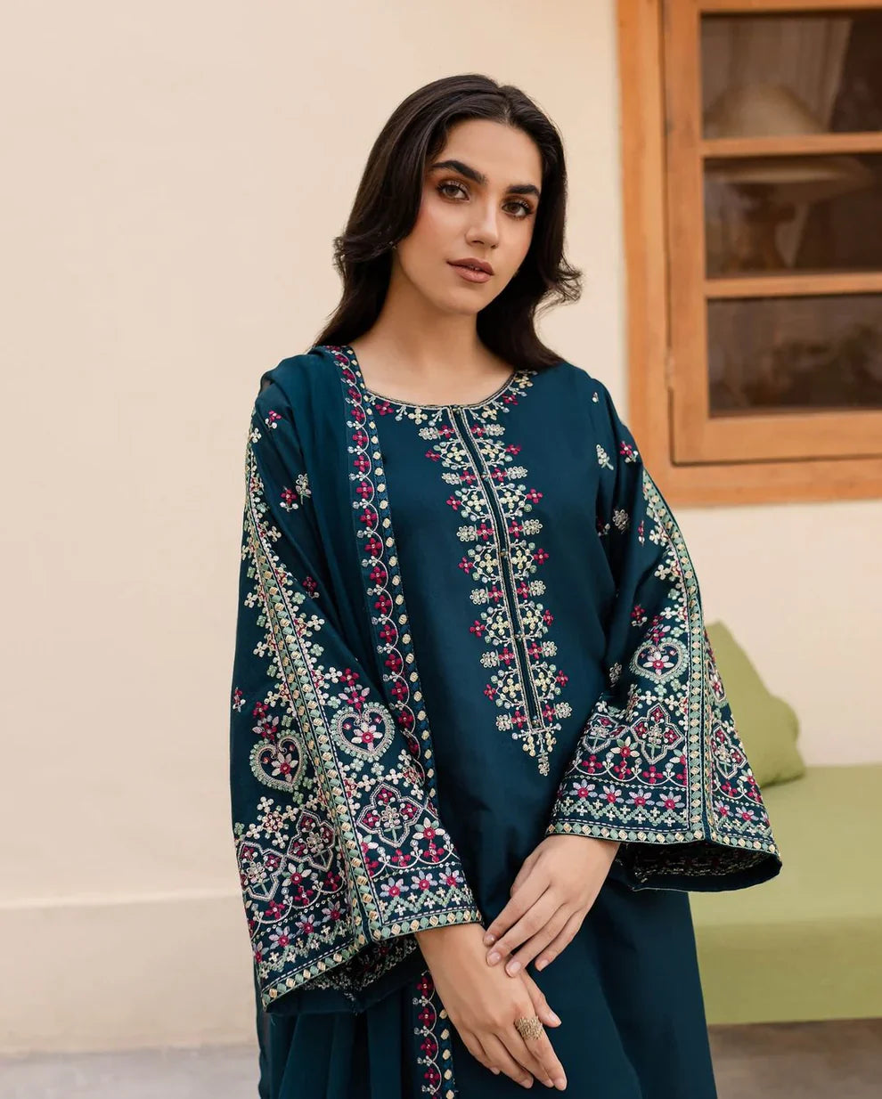 Aadab Embroidered Lawn 3pcs