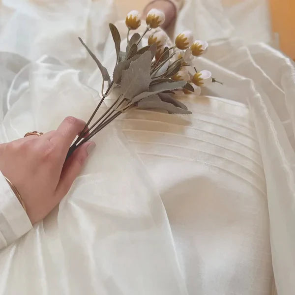 SILK WHITE LUXURY 3PC WITH FARSHI SHALWAR